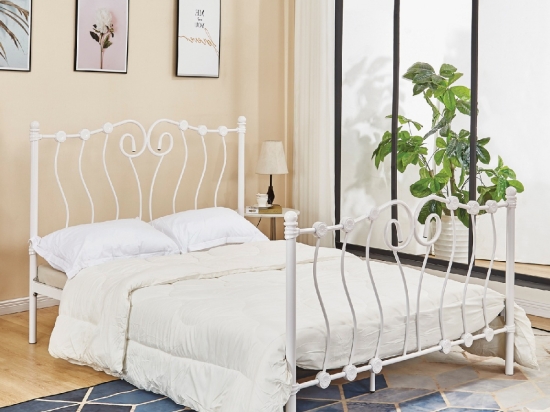 KΡΕΒΑΤΙ MACE HM587.02 150x200 εκ. ΑΠΟ ΜΕΤΑΛΛΙΚΟ ΛΕΥΚΟ ΜΑΤ ΣΚΕΛΕΤΟ