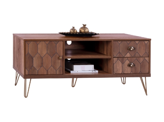ΕΠΙΠΛΟ TV PHILIPPA HM8674 ΣΕ ΚΑΡΥΔΙ ΑΠΟΧΡΩΣΗ ΜΕ ΧΡΥΣΟ 130x39,5x51Y εκ.