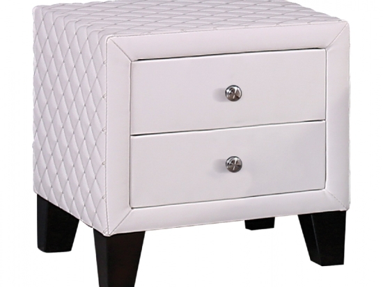 ΚΟΜΟΔΙΝΟ ELDA HM595.02 ΜΕ 2 ΣΥΡΤΑΡΙΑ ΑΠΟ ΛΕΥΚΟ ΜΑΤ PU 45x39x45Υ εκ.