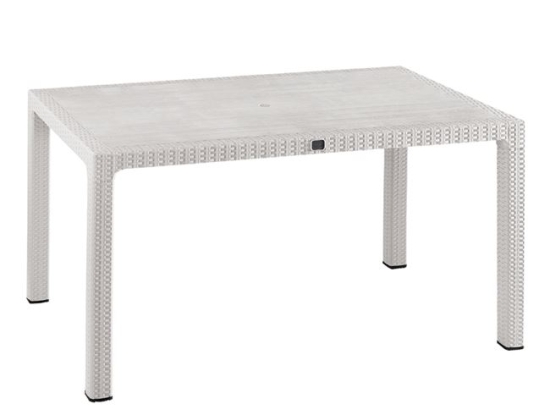 ΤΡΑΠΕΖΙ ΠΟΛΥΠΡΟΠΥΛΕΝΙΟΥ TODOR 150Χ90X73.5Υεκ. RATTAN ΛΕΥΚΟ ΜΕ UV PROTECTION HM5737.01