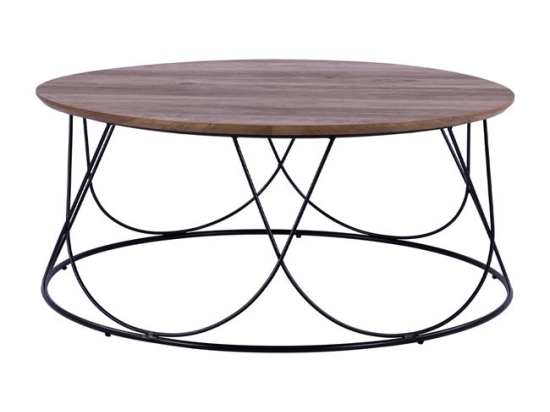 ΤΡΑΠΕΖΑΚΙ ΣΑΛΟΝΙΟΥ ZENA HM8690 MDF TOP ΜΕ ΜΕΤΑΛΛΙΚΟ ΜΑΥΡΟ ΣΚΕΛΕΤΟ Φ90Χ40Υ εκ.