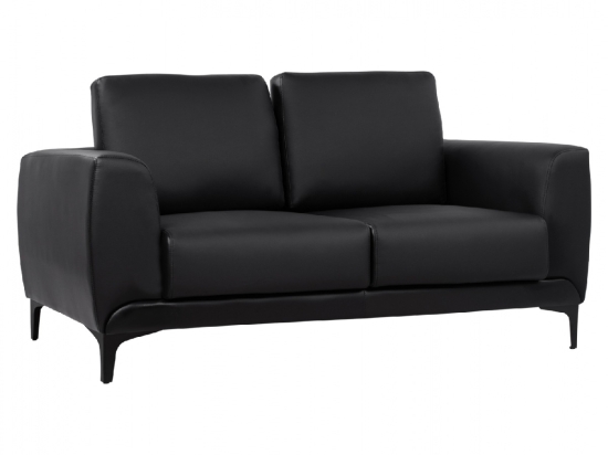 ΚΑΝΑΠΕΣ 2ΘΕΣΙΟΣ KENZIE HM3121.81 ΜΕ ΜΑΥΡΟ PU & ΜΑΥΡΑ ΠΟΔΙΑ 142x81x81 εκ.