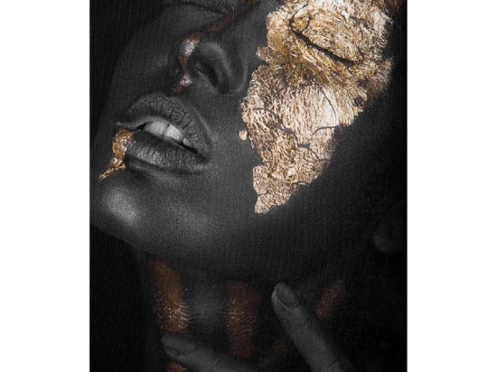 ΠΙΝΑΚΑΣ ΚΑΜΒΑΣ DARK SKINNED GIRL WITH GOLD MAKEUP HM7196.01 50X3X70 εκ.
