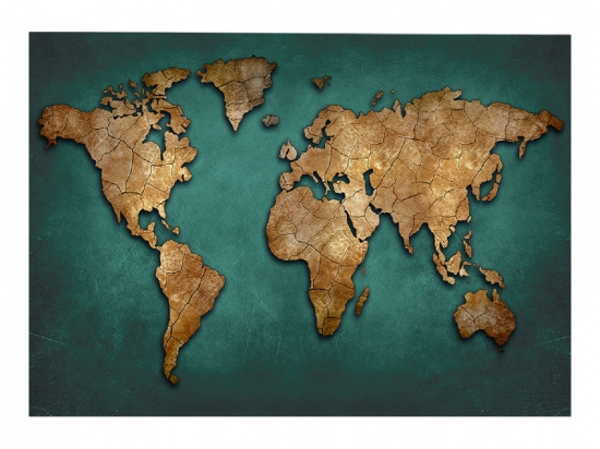 ΠΙΝΑΚΑΣ ΚΑΜΒΑΣ WORLD MAP HM7197.01 100X3X70 εκ.