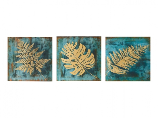 ΠΙΝΑΚΑΣ ΚΑΜΒΑΣ ΤΡΙΠΤΥΧΟ GOLDEN TROPICAL LEAVES HM7200.02  90Χ3Χ30 εκ.