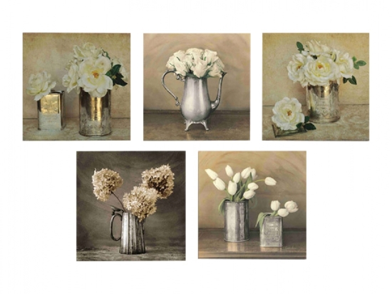 ΠΙΝΑΚΑΣ ΠΕΝΤΑΠΤΥΧΟ MDF ROMANTIC FLOWERS HM7205.02 75X0,3X15 εκ.