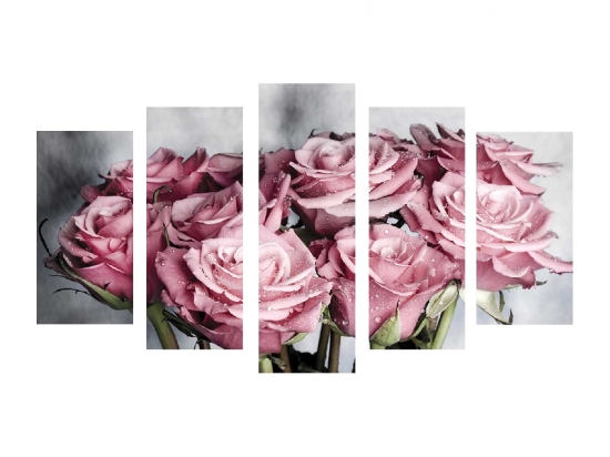 ΠΙΝΑΚΑΣ ΠΕΝΤΑΠΤΥΧΟ MDF ENGLISH ROSES HM7206.02 100x60x0,3 εκ.