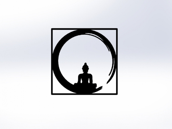 ΔΙΑΚΟΣΜΗΤΙΚΟ ΤΟΙΧΟΥ 100% ΜΕΤΑΛΛΙΚΟ ΜΑΥΡΟ BUDDHA FIGURE 50Χ50 HM7210