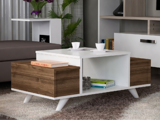 ΤΡΑΠΕΖΙ ΣΑΛΟΝΙΟΥ ZENNIE ΚΑΡΥΔΙ ΜΕ ΛΕΥΚΟ HM8982.01 90x60x43.8 εκ.