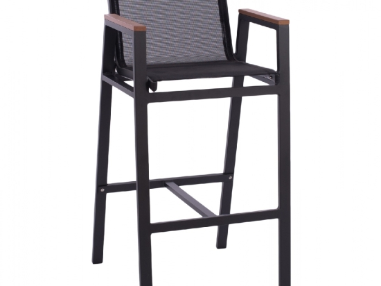 ΣΚΑΜΠΟ ΜΠΑΡ ΑΛΟΥΜΙΝΙΟΥ ΑΝΘΡΑΚΙ ΜΕ POLYWOOD 52 x 58 x 108 εκ. HM5790.02