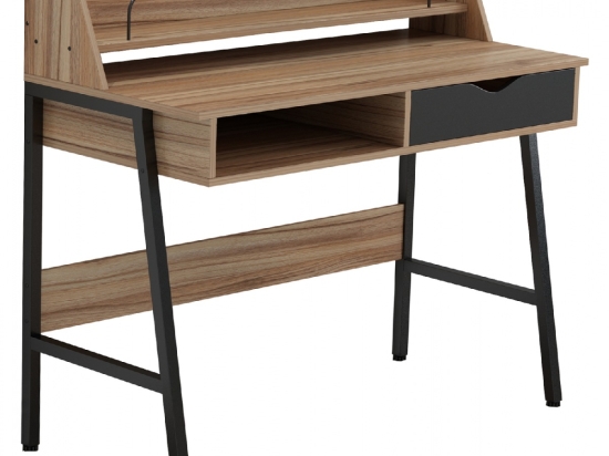 ΓΡΑΦΕΙΟ OLIVIER HM2129.02 ΜΕΛΑΜΙΝΗ ΣΕ ΚΑΡΥΔΙ-ΜΑΥΡΟ-ΜΑΥΡΟΣ ΜΕΤΑΛΛΙΚΟΣ ΣΚΕΛΕΤΟΣ 104x48x89Υεκ