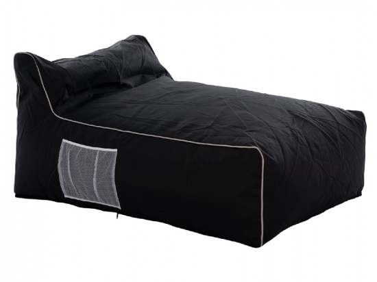 ΠΟΥΦ ZAFER HM5772.02 ΜΕ TEXTILINE ΜΑΥΡΟ ΚΑΙ ΛΕΥΚΟ ΡΕΛΙ 88x128x40-60Υ εκ.