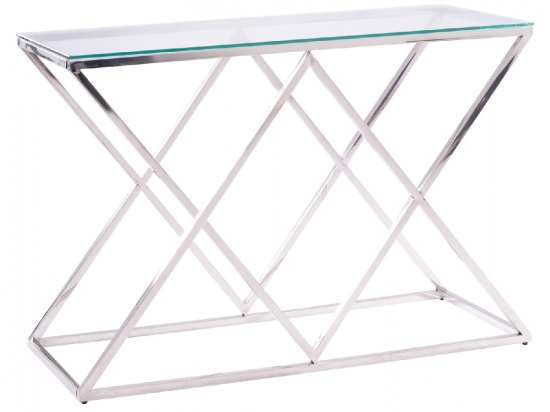 ΚΟΝΣΟΛΑ HOLLAND HM8622.01 ΜΕ ΓΥΑΛΙ ΚΑΙ ΒΑΣΗ ΧΡΩΜΙΟΥ 120X40Χ78 EK.