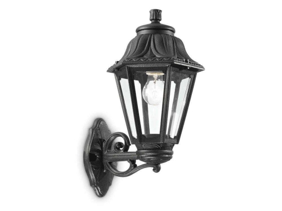 Φωτιστικό Τοίχου-Απλίκα Anna 101491 22x27,5x45cm 1xE27 23W Black Ideal Lux