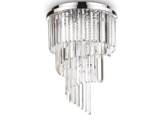 Φωτιστικό Οροφής-Πλαφονιέρα Carlton 168937 50x69cm 12xE14 60W Chrome Ideal Lux