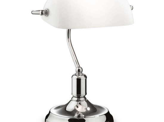 Φωτιστικό Επιτραπέζιο Lawyer 045047 26x38cm 1xE27 60W Chrome Ideal Lux