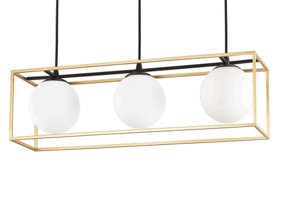 Φωτιστικό Οροφής-Ράγα Lingotto 198125 70x18,5x44,5/145cm 3xE14 28W Gold-Black Ideal Lux