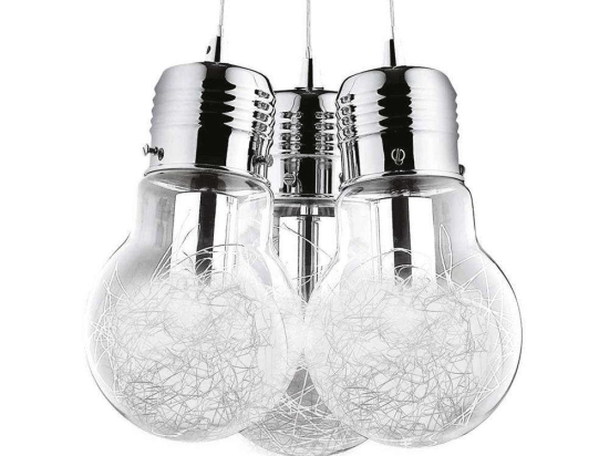 Φωτιστικό Οροφής Luce 081762 32x30/120cm 3xE27 60W Clear Ideal Lux
