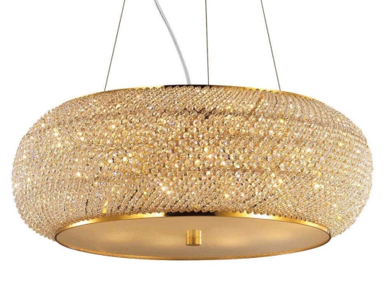 Φωτιστικό Οροφής Pasha' 164984 65x41/120cm 14xE14 40W Gold Ideal Lux