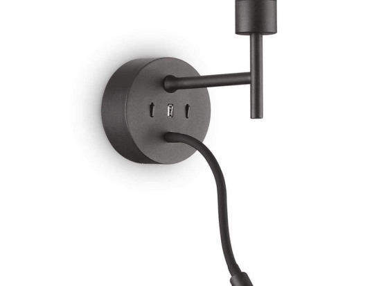 Φωτιστικό Τοίχου-Απλίκα Set Up Map-2 259826 12x20,5x21cm E27/LED 3W 3000K Black Ideal Lux
