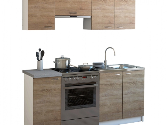 ΣΥΝΘΕΣΗ ΚΟΥΖΙΝΑΣ MAURICE ΜΕΛΑΜΙΝΗ SONAMA-ΛΕΥΚΟ HM2441 180x29,2-46εκ.