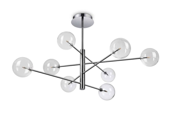 Φωτιστικό Οροφής Κρεμαστό Equinoxe 275178 130x72cm G4 max 8x2W Chrome Ideal Lux