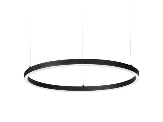 Φωτιστικό Οροφής Κρεμαστό Oracle Slim Round 229492 50x202,5cm 3000K 3150Lm On-Off 32W Black Ideal Lux
