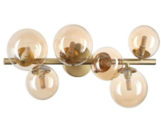Φωτιστικό Τοίχου - Απλίκα Perlage 327822 49x25x19,5cm 6xG9 15W Brass-Amber Ideal Lux