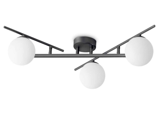 Φωτιστικό Οροφής - Πλαφονιέρα Atlas 311357 50x16,5cm 3xG9 4W Black-White Ideal Lux