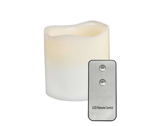 Κερί Με Μπαταρία F0711514 Led On/Οff Φ7,5cm 10cm White Aca Πλαστικό