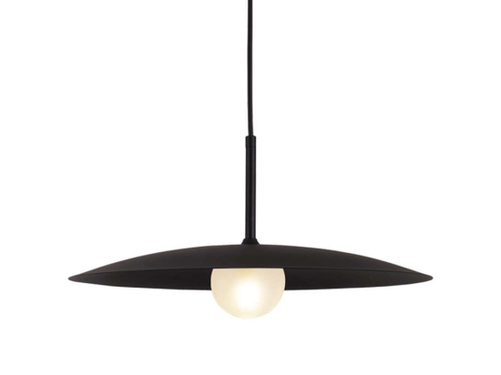 Φωτιστικό Οροφής Afinar OD94451PB 1xG9 Αμμοβολή Φ40cm 120cm Black Aca