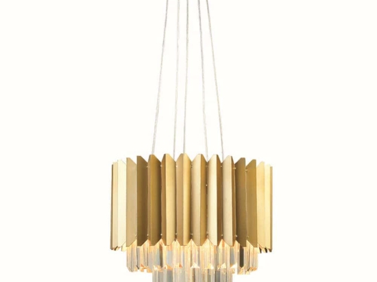 Φωτιστικό Οροφής Empire EG6175P41CG 5xE14 Φ40cm 100cm Clear-Gold Aca