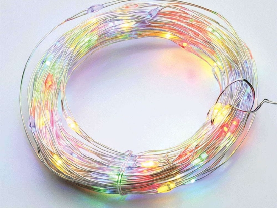 Χριστουγεννιάτικα Λαμπάκια Σειρά Led X01100312 10m+3m 1,8W RGBY Με 8 Προγράμματα Silver Aca