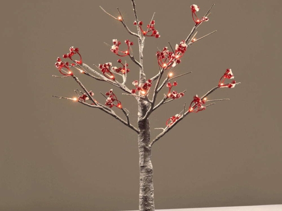 Χριστουγεννιάτικο Δεντράκι Snow Berry Tree Led X1024143 60cm Red-Natural Aca