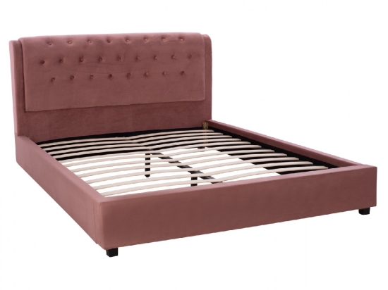 ΚΡΕΒΑΤΙ ODALYS 150X200 ΒΕΛΟΥΔΟ ΥΦΑΣΜΑ ΣΑΠΙΟ ΜΗΛΟ HM549.12 164x223x100 εκ.