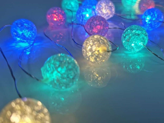 Χριστουγεννιάτικα Λαμπάκια Σειρά Ball 20 Led RGBY X01203116 200+10cm 1,2W Με Μπαταρία Clear-Silver Aca