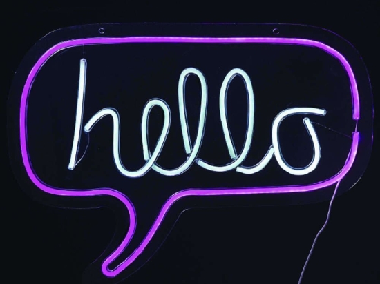 Διακοσμητικό Φωτιστικό Neon Hello X1335014722 62x2x46cm Με Usb Pink-White Aca