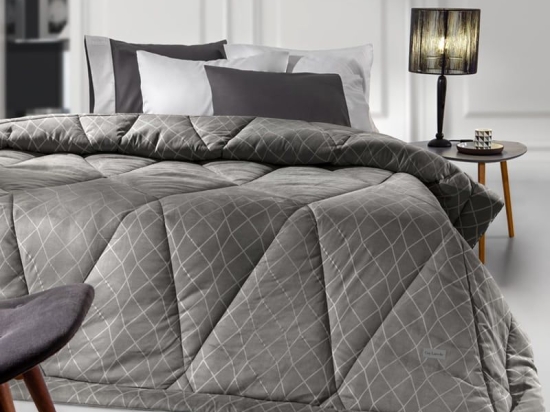 Πάπλωμα Rebel Anthracite Guy Laroche Μονό 160x220cm 100% Microsuede