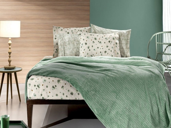 Κουβέρτα Rombus Olive Guy Laroche Μονό 160x220cm Microfiber
