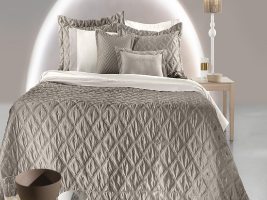 Κουβερλί Fiera (Σετ 3τμχ) Taupe Guy Laroche Υπέρδιπλo 240x250cm Microsatin
