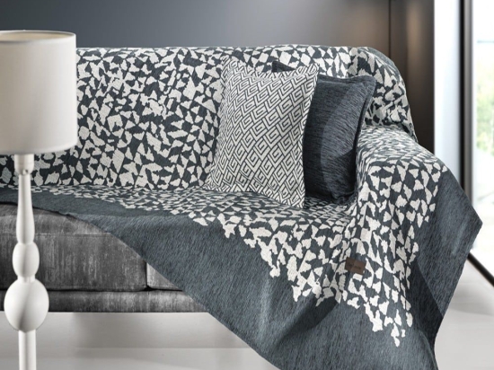 Ριχτάρι Duomo Anthracite Guy Laroche Τριθέσιο 180x300cm Βαμβάκι-Ακρυλικό