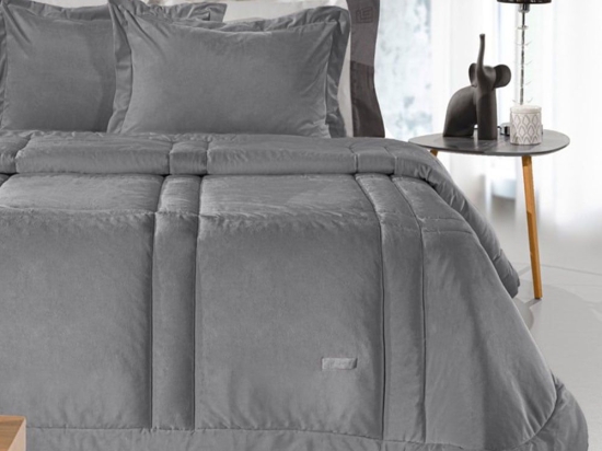 Πάπλωμα Crystal Velvet Silver Guy Laroche Υπέρδιπλο 220x240cm Πολυέστερ