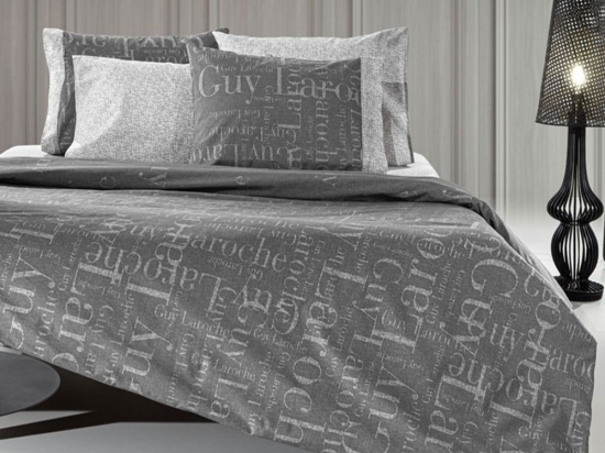 Σεντόνια Paris Με Λάστιχο (Σετ 3τμχ) Anthracite Guy Laroche Μονό 100x232cm 100% Βαμβακερό Περκάλι