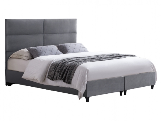 ΚΡΕΒΑΤΙ MILO ΑΠΟ ΓΚΡΙ ΒΕΛΟΥΔΟ HM616.10 ΓΙΑ ΣΤΡΩΜΑ 160x200 EK.