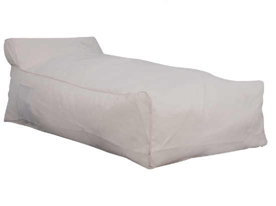 ΠΟΥΦ ΞΑΠΛΩΣΤΡΑ WADELIN HM5774.11 ΜΕ TEXTILINE ΛΕΥΚΟ 190x80x40-60Υ εκ.