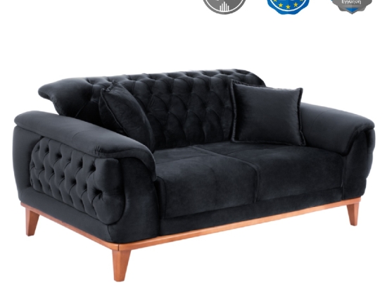 ΚΑΝΑΠΕΣ ΚΡΕΒΑΤΙ BENNINGTON 2ΘΕΣΙΟΣ ΜΑΥΡΟΣ HM3250.01 180x95x80 εκ.