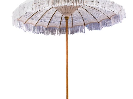 ΟΜΠΡΕΛΑ ΜΠΑΛΙΝΕΖΙΚΗ ΜΑΚΡΑΜΕ ΜΠΕΖ ΞΥΛO TEAK Φ200X250εκ. HM6035.01