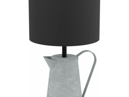 Φωτιστικό Επιτραπέζιο 43642 Kensal 1/E27 Concrete Black Eglo Μέταλλο,Ύφασμα