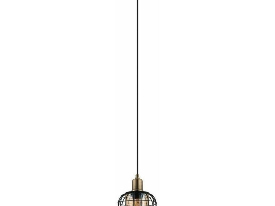 Φωτιστικό Οροφής 43527 Chisle 1/E27 Κεχριμπάρι Black-Bronze Eglo Μέταλλο,Γυαλί