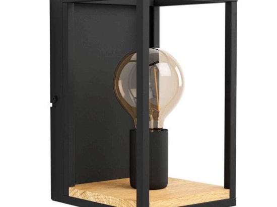 Φωτιστικό Τοίχου-Απλίκα Libertad 99796 14x16,5x24cm 1xE27 40W Black-Natural Eglo